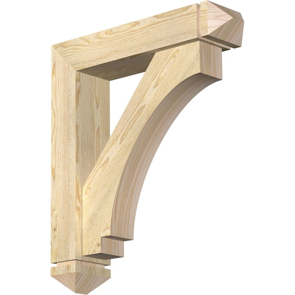 Ekena Millwork Imperial Arts and Crafts Rough Sawn Bracket w/ Offset Brace, Douglas Fir, 6"W x 26"D x 30"H BKT0604X26X30IMP03RDF - main